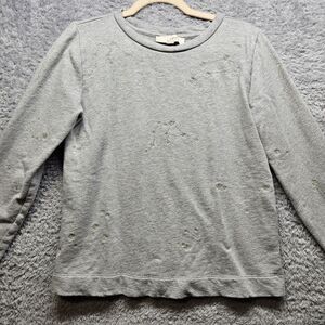 Loft Gray Constellation Star Sweater Womens Size Small Gray Pullover Casual...